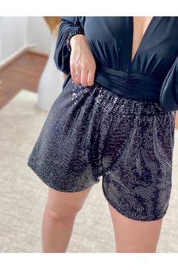 Short Brilho - PRETO - 53570 - Madame Chérie
