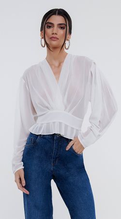 Blusa De Manga Bufante - LENITA