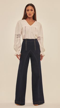 Calça Pantalona Jeans - LENITA