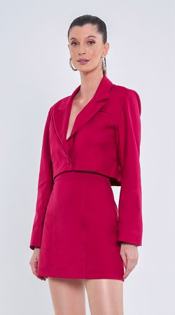 Blazer Cropped Com Manga Longa - LENITA