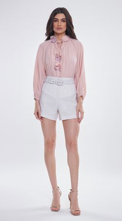 Blusa Manga 3/4 Com Detalhe De Flor - LENITA
