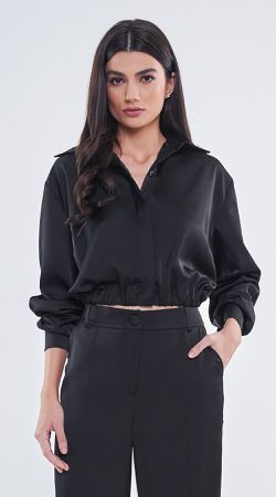 Camisa Cropped Manga Longa - LENITA