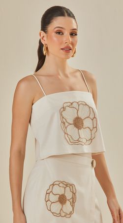 Blusa De Alças Com Bordado - LENITA