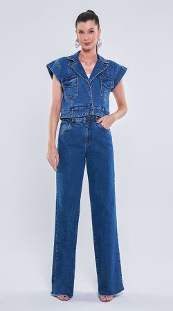 Calça Jeans Reta 5 Bolsos - LENITA