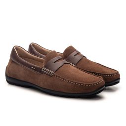 Mocassim Masculino Drive Loreto Suede Capuccino