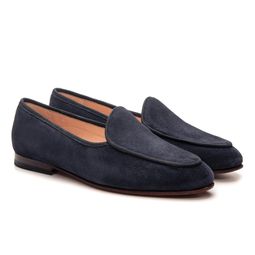Sapato Feminino Loafer Costanza Suede Navy