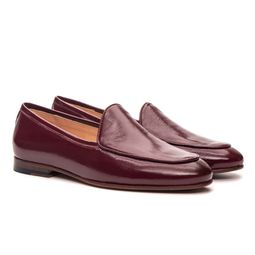 Sapato Feminino Loafer Costanza Couro Wine