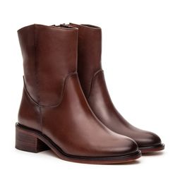 Bota Feminina Bari Couro Whisky