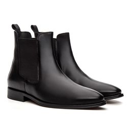 Bota Social Masculina Chelsea Torino em Couro Preta