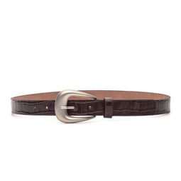 Cinto de Couro Croco Rovere Café