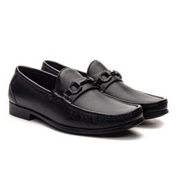 Mocassim Monaco Black Floater Solado de Borracha