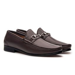 Mocassim Montalcino Café Solado de Couro 