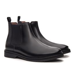 Bota Chelsea Montoro Masculina de Couro Preto