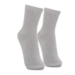 Meia de Algodão Cano Alto Off White
