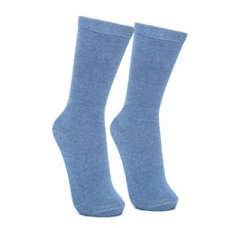 Meia de Algodão Cano Alto 3/4 Azul Claro