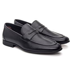 Mocassim Modena Preto Solado de Borracha