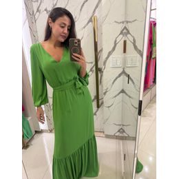 VEST LONGO CREPE SAIA RECORTE 2 VERDE - 0005970008 - LARA CASTRO CLOSET