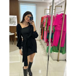 VESTIDO MINI COMPOSE CREPE/RO PRETO - 0006290002 - LARA CASTRO CLOSET