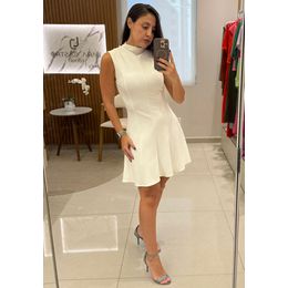 VESTIDO DE CREPE BRANCO - 0005840001 - LARA CASTRO CLOSET