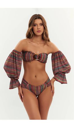 TOP CARAÍVA ARGILA E CALCINHA CARAÍVA ARGILA