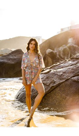 BATA CURTA MORCEGO MANDALAS - 740 - Cana Caju