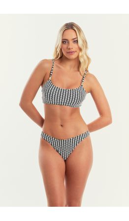 TOP SANTORINI JACKARD PRETO/BRANCO E CALCINHA PIPA...