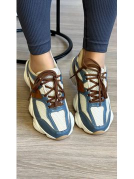 TÊNIS ALUZZA 9060 OFF, AZUL E MARROM