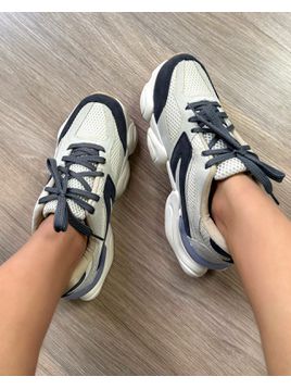 TÊNIS ALUZZA 9060 OFF E CINZA