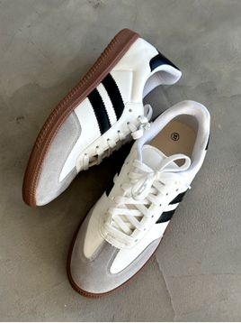 Tênis samba branco e preto