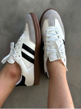 Tênis samba branco e preto