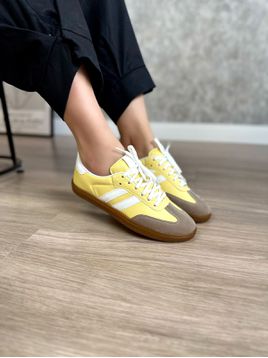 Tênis samba aluzza amarelo com branco