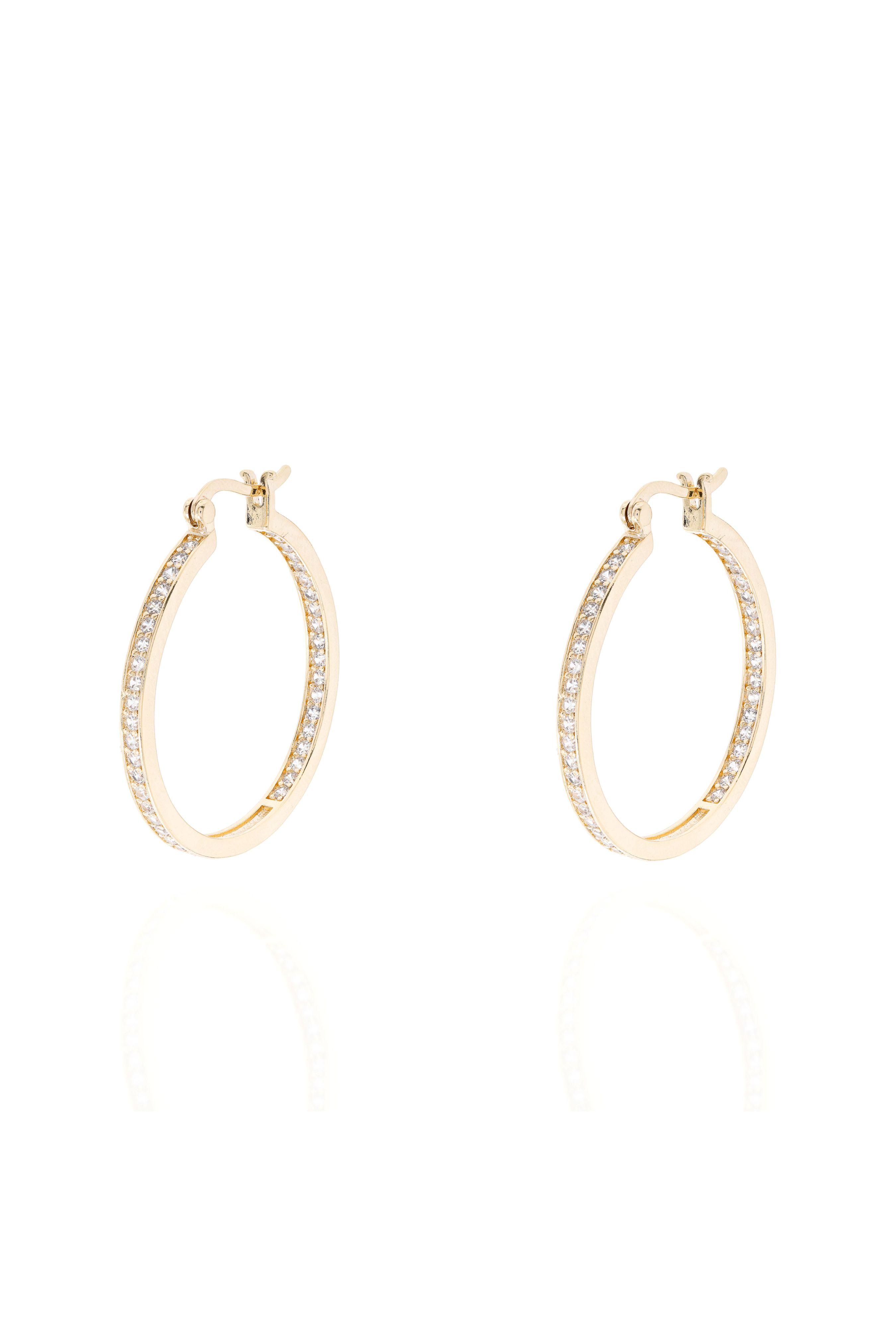 Brinco argola 30mm cravejado - LETOAH