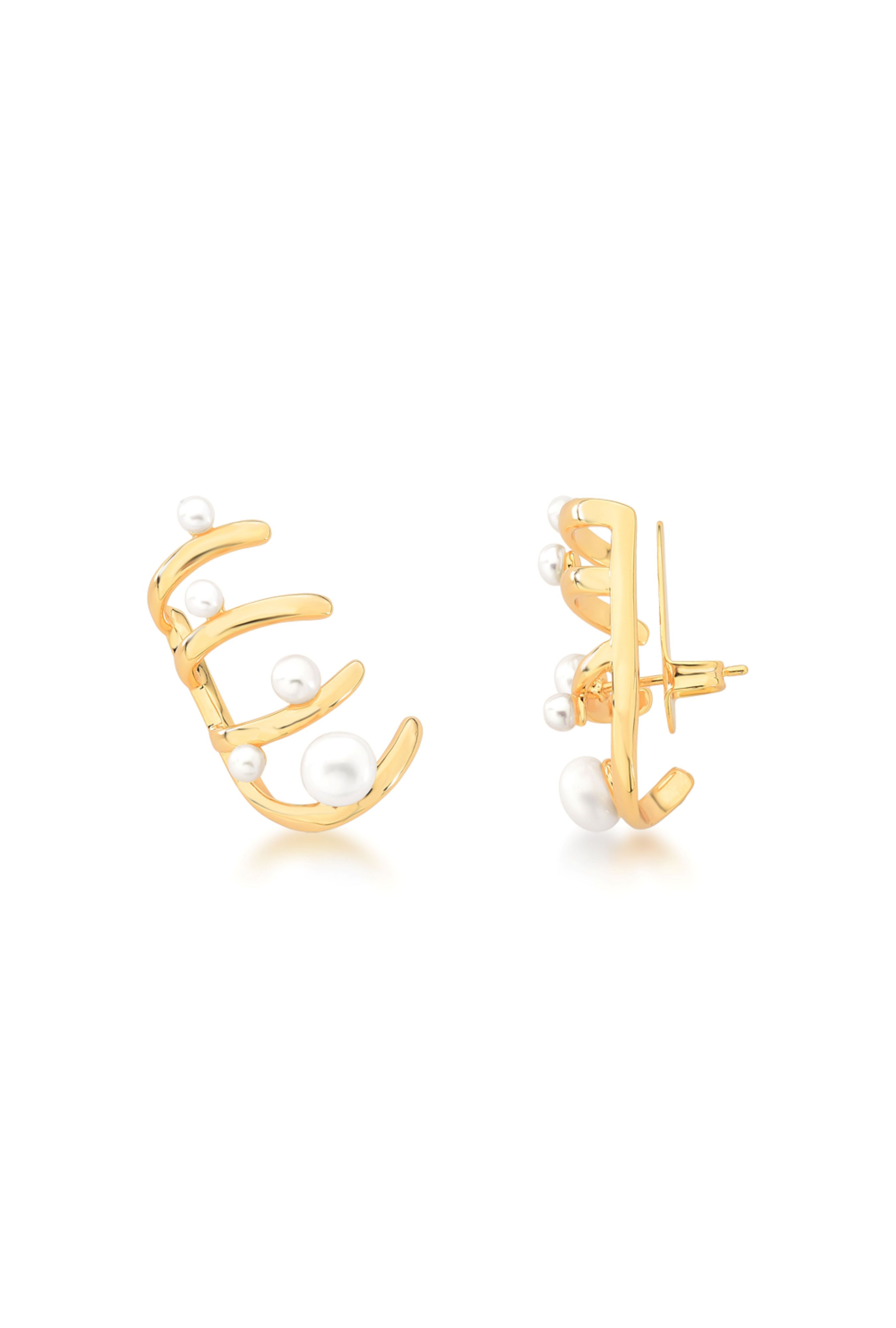 Brinco Earcuff Wavy Pearl - LETOAH