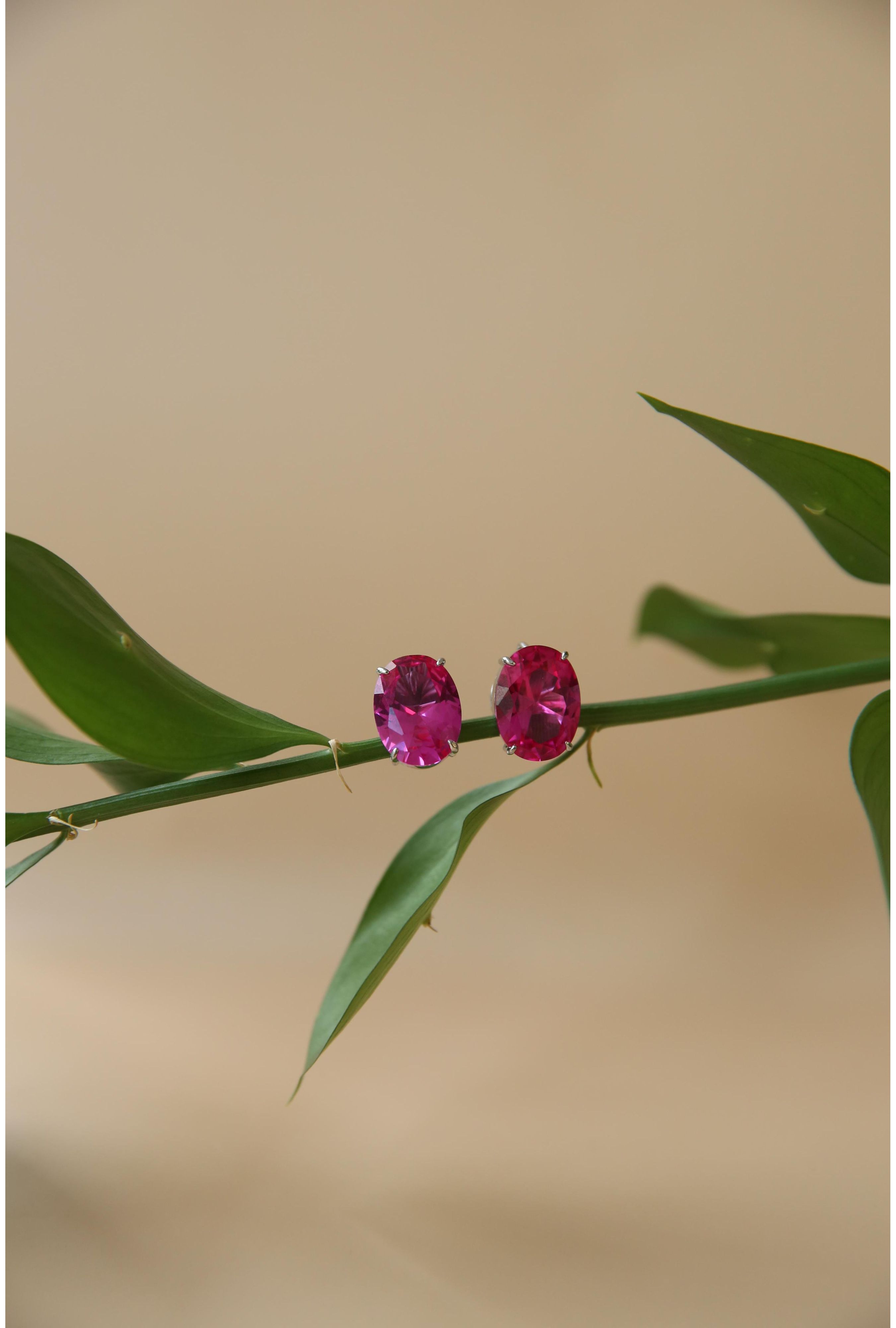 Brinco Oval Pink - LETOAH