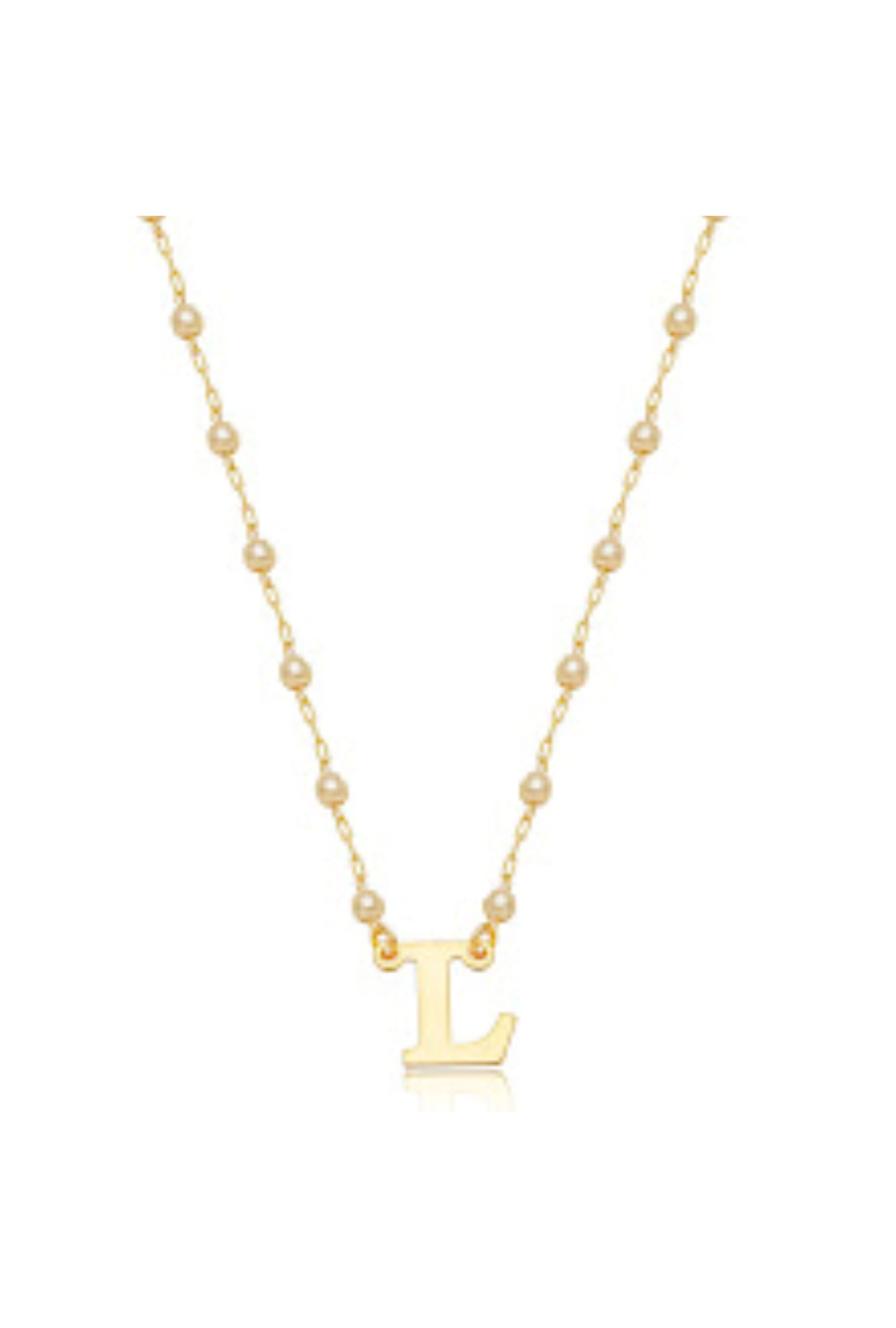 Colar pérolas letra L - LETOAH