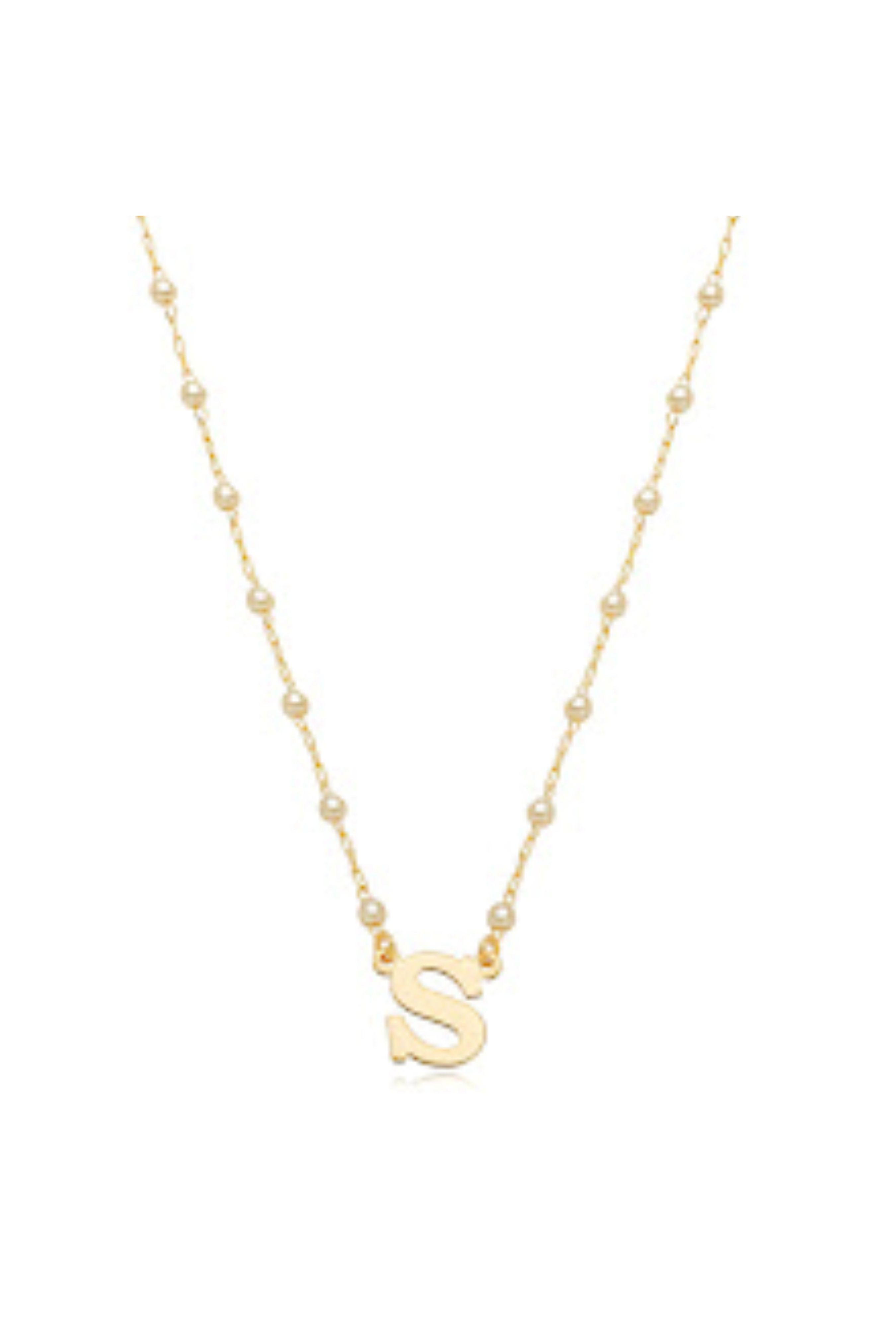 Colar pérolas letra S - LETOAH