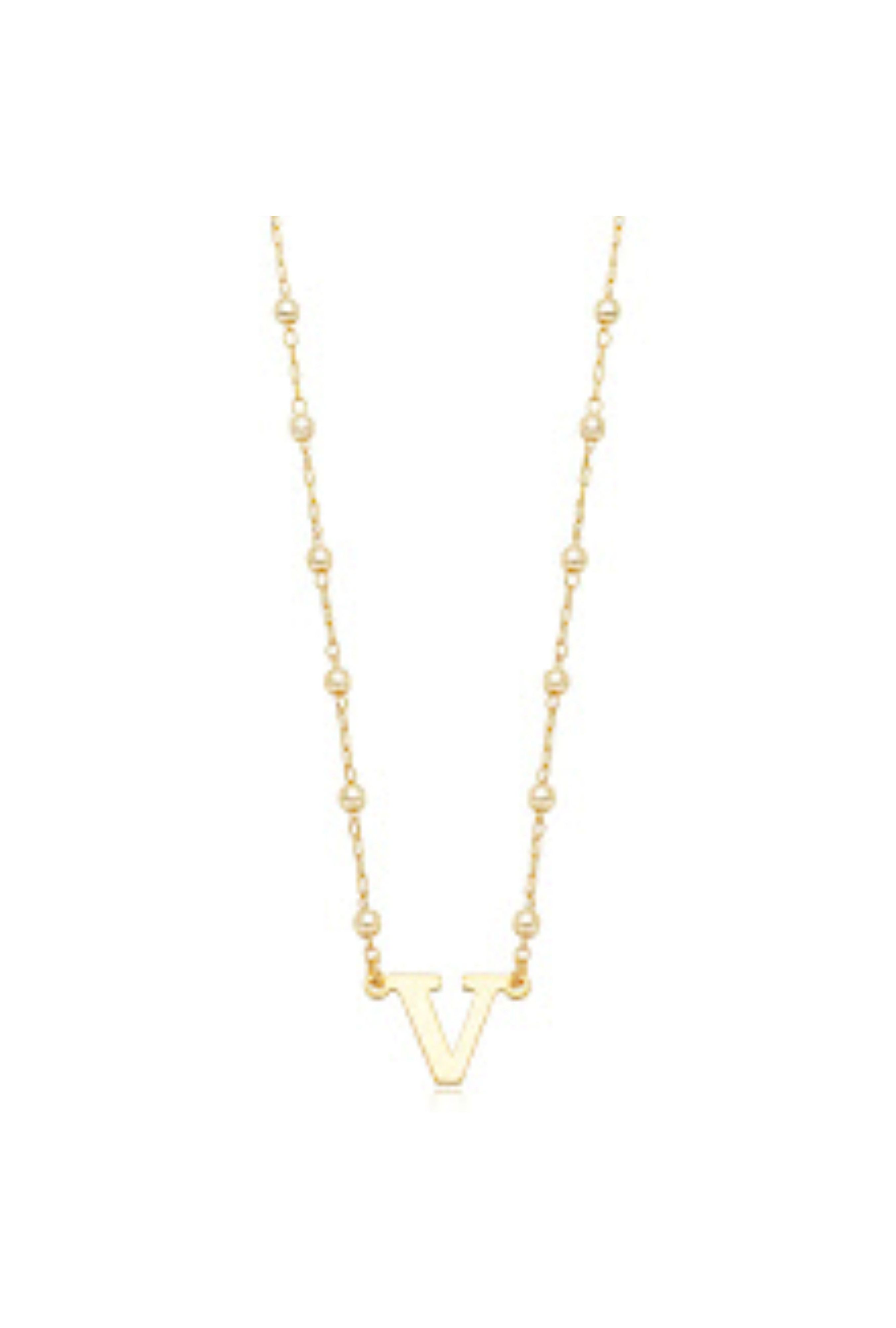 Colar pérolas letra V - LETOAH