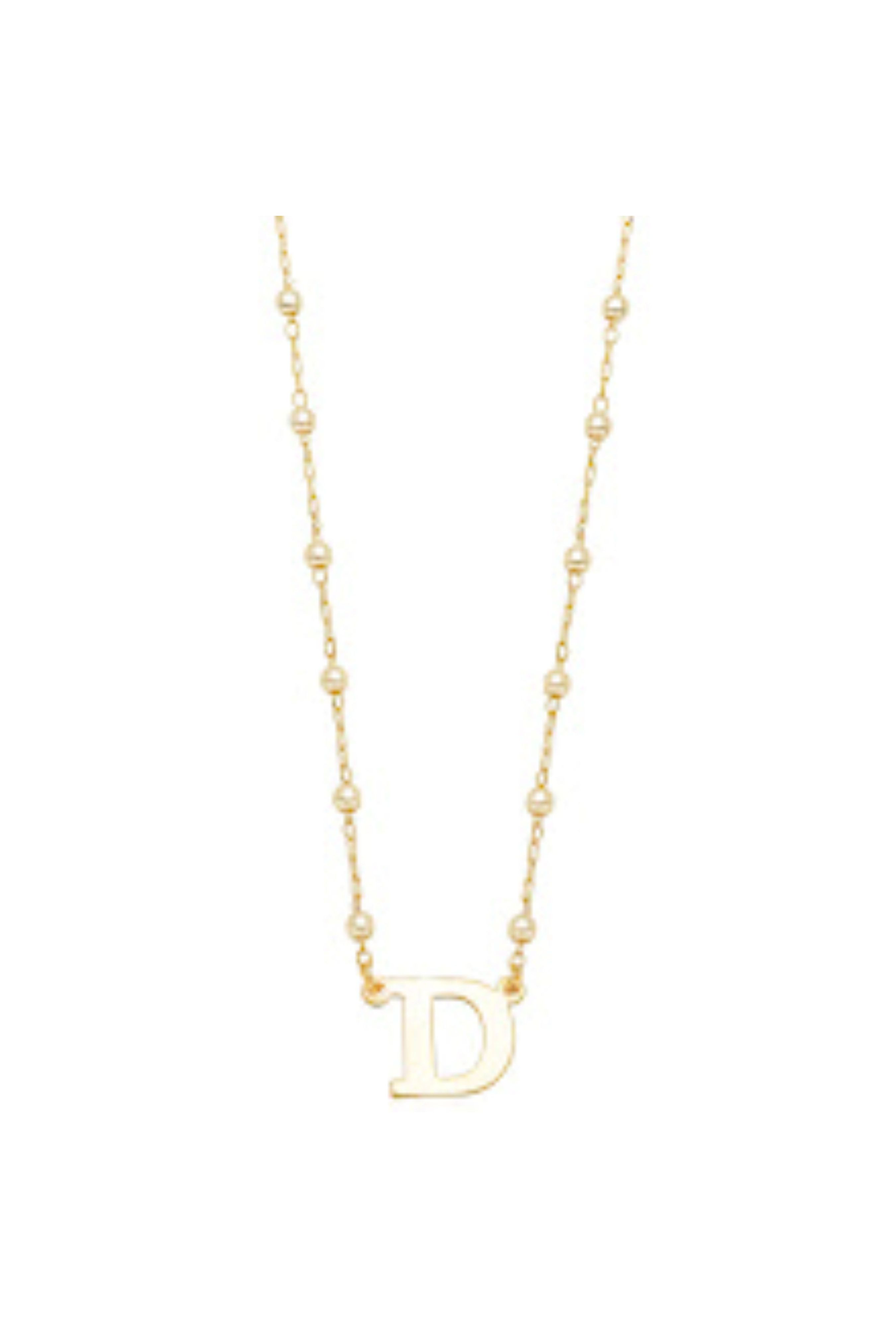 Colar pérolas letra D - LETOAH