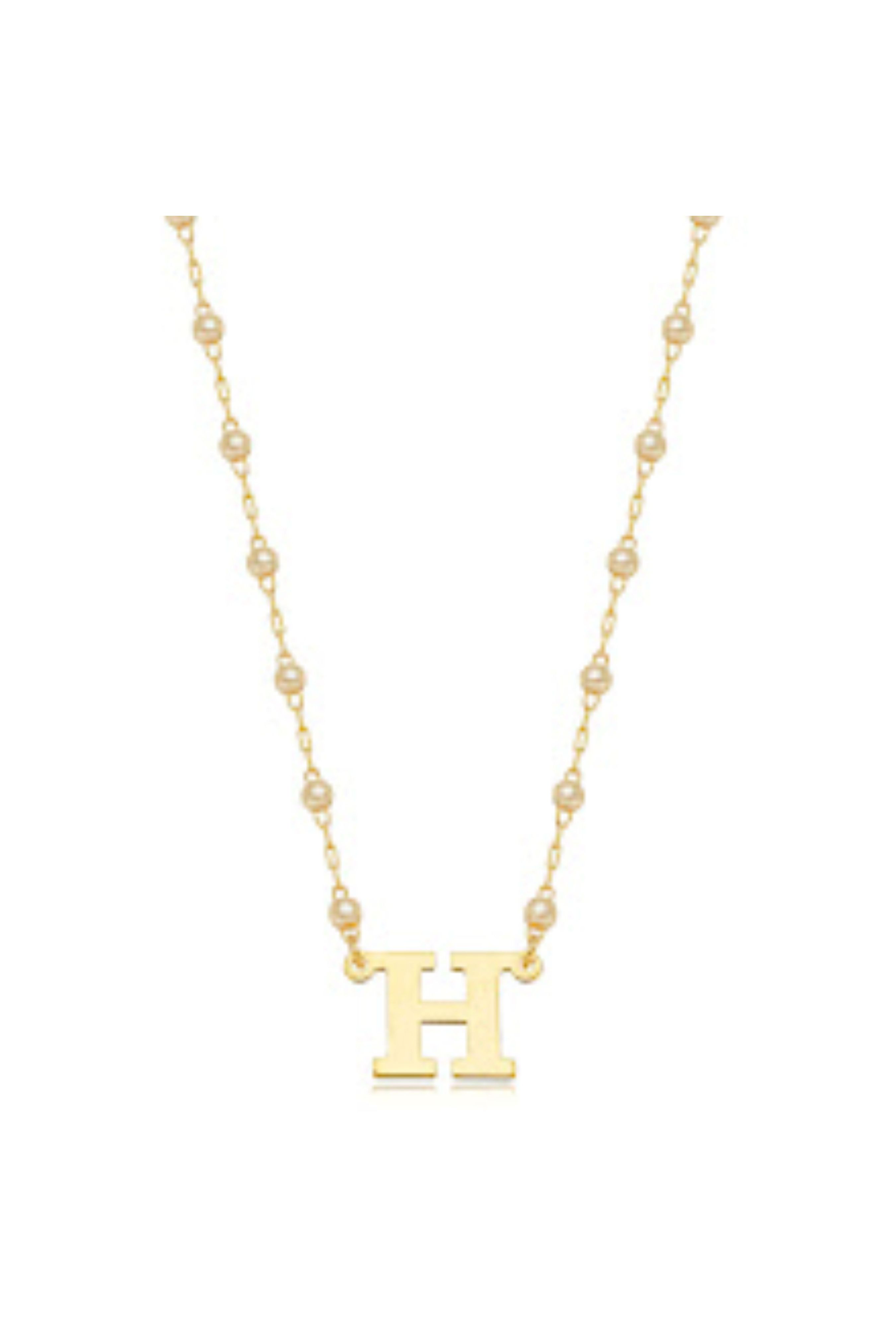 Colar pérolas letra H - LETOAH