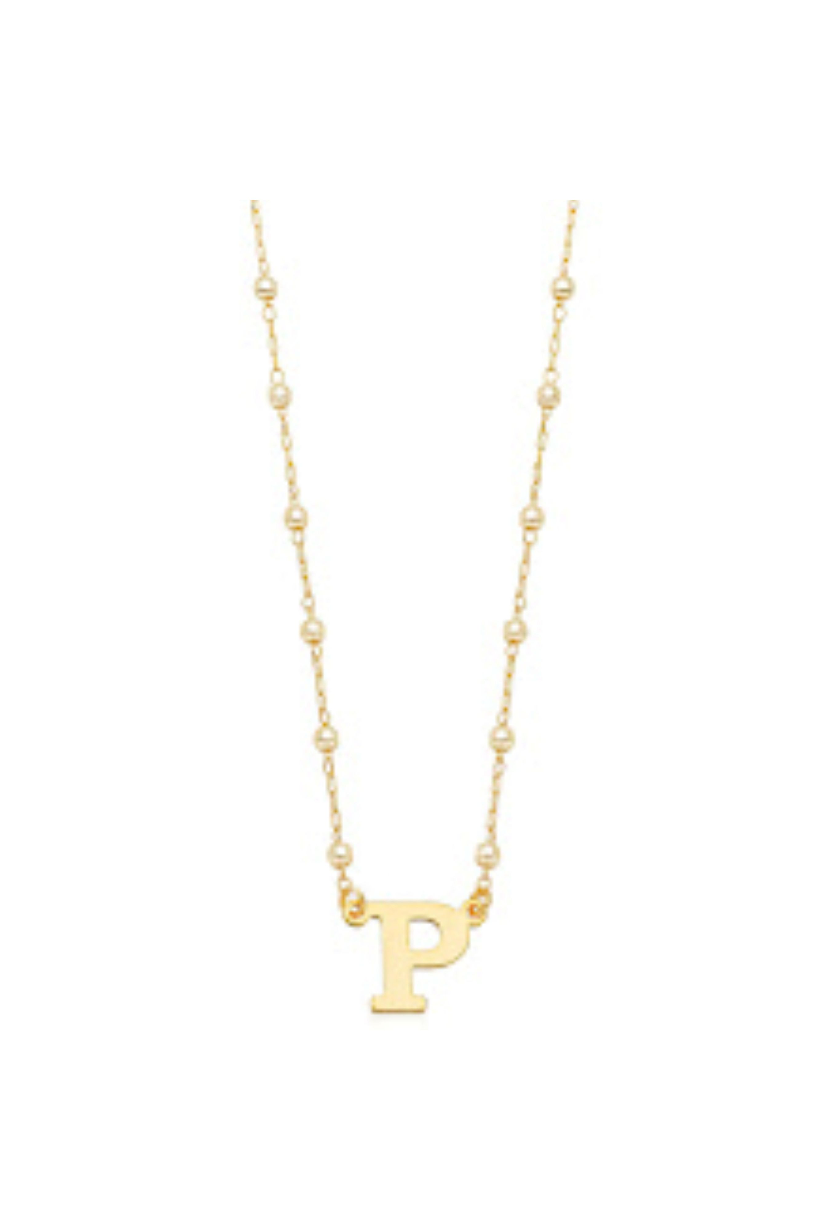 Colar pérolas letra P - LETOAH