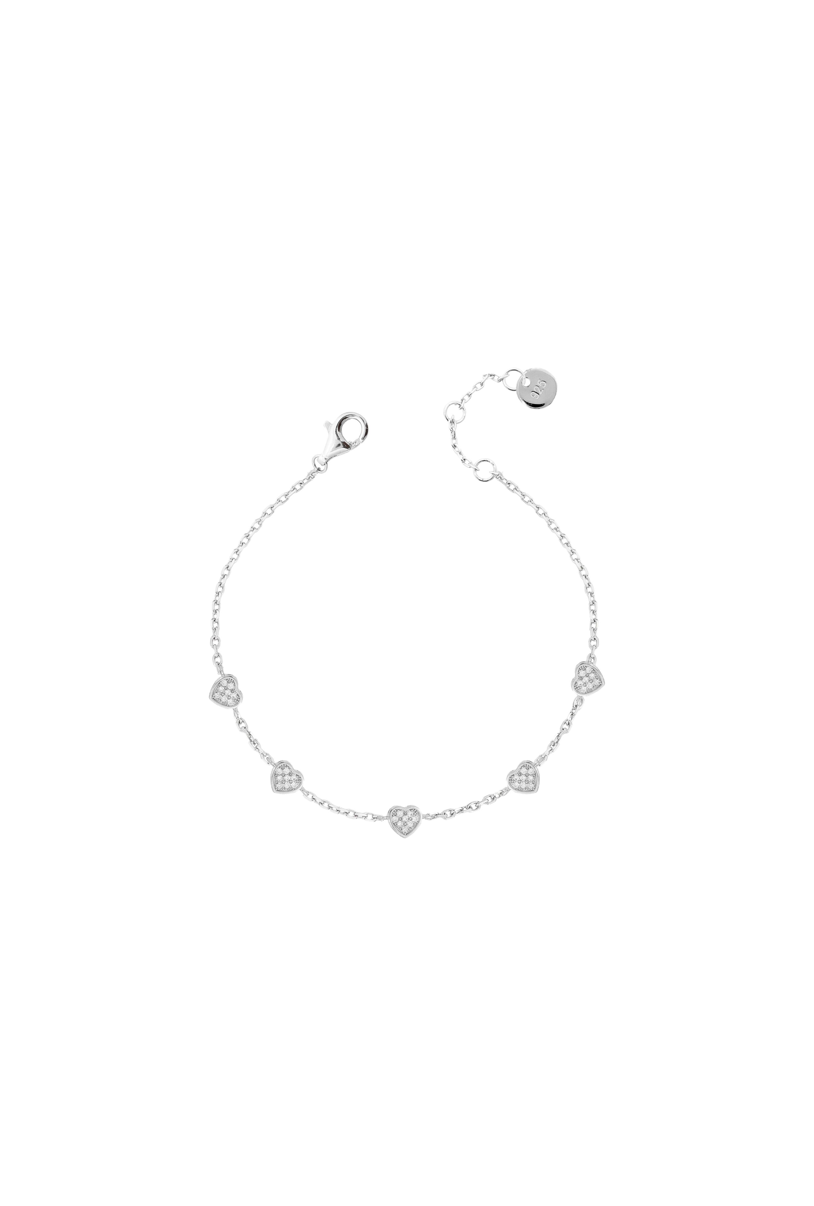 Pulseira 5 Corações cravejados - LETOAH