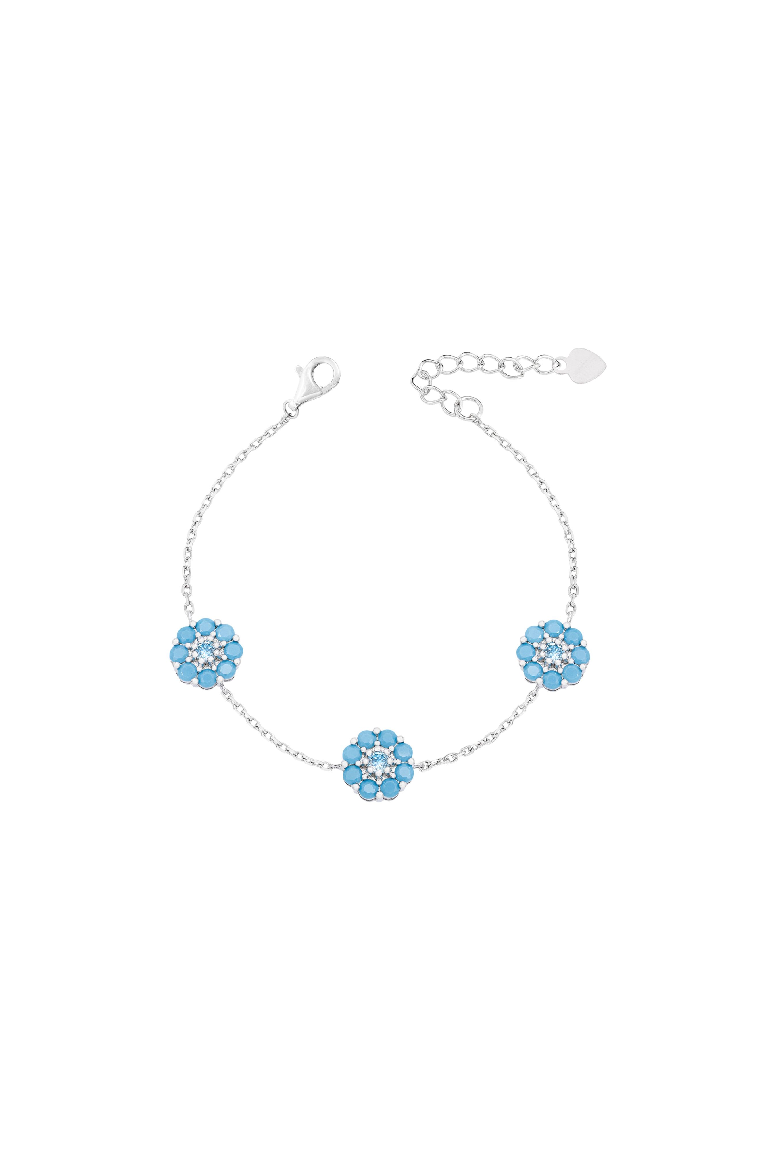 Pulseira 3 flores turquesa - LETOAH