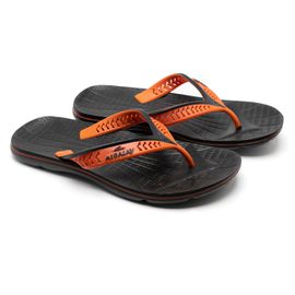 Chinelo Masculino Numeração Especial Alcalay - CH013 PRETO/TIRA LARANJ... - CALÇADOS ALCALAY