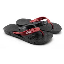 Chinelo Alcalay Masculino - CH022 PRETO/TIRA PRETA/VERMELHO - CALÇADOS ALCALAY