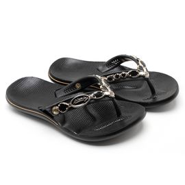 Chinelo Anatômico Alcalay Feminino de Resina - CH06 PRETO/TIRA PRETA C... - CALÇADOS ALCALAY