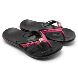 Chinelo Anatômico Alcalay Feminino - CH07 PRETO/TIRA PINK COM ENFEITE ... - CALÇADOS ALCALAY