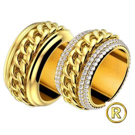 Aliança de Casamento Corrente Brilho Infinito - Luxo Eterno - Ouro 18k - Helder Joalheiros