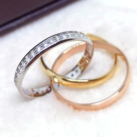 Aliança Tricolor Elegância em Ouro 18K com Aro de Diamantes - 3 Aros - Helder Joalheiros 