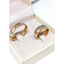 Aliança em Ouro 18k Bodas de Prata com Diamantes - Helder Joalheiros 