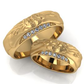 Aliança de Casamento Casal Amor Eterno Diamante - Ouro 18k 750 - Helder Joalheiros